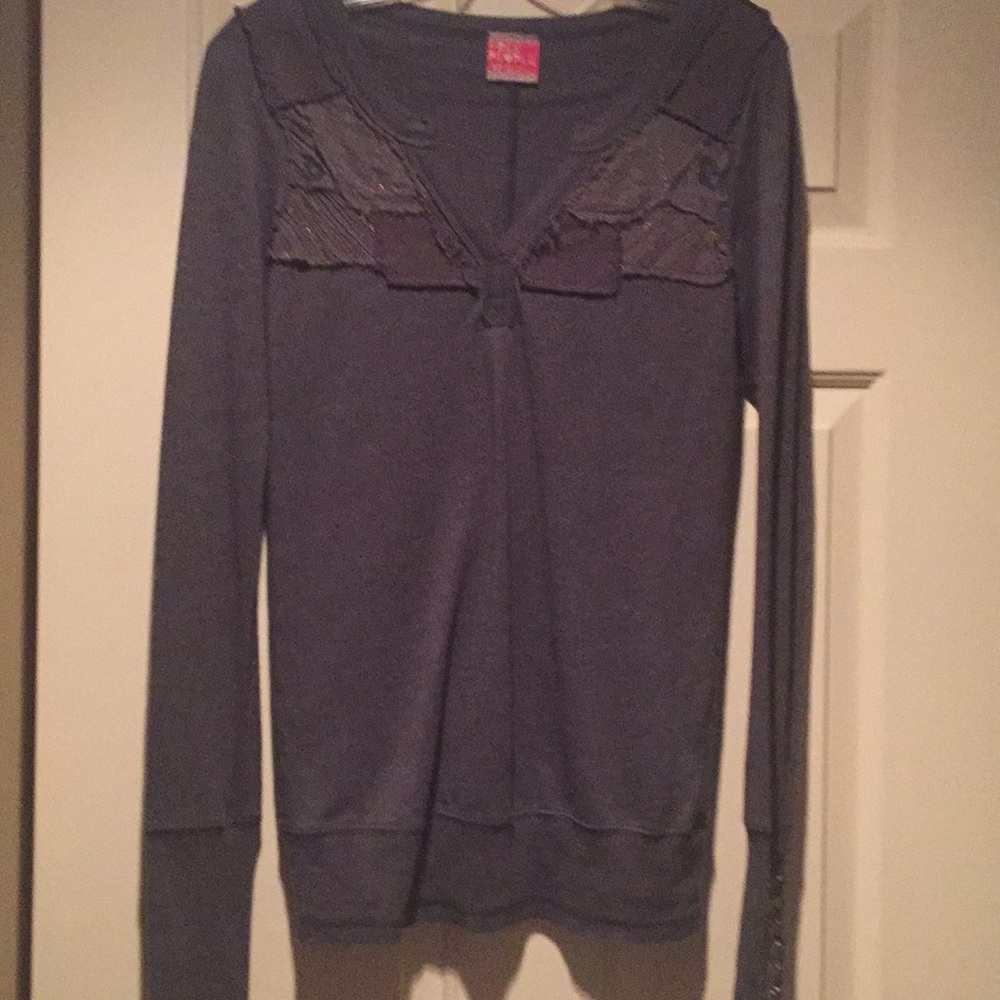 Free People Gray Long Sleeve Top. Small